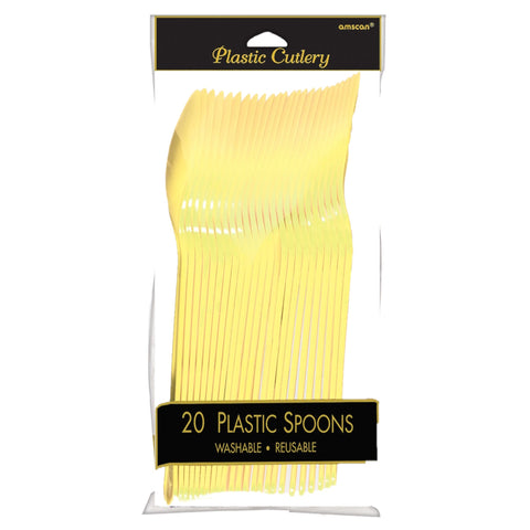 Plastic Spoons - Light Yellow - 20CT