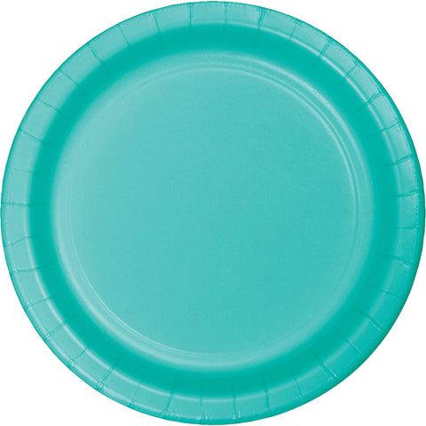 6 7/8" Round Paper Plates - Teal Lagoon - 24ct