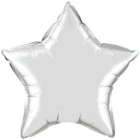 19" Silver Star Shape Foil Mylar Balloon