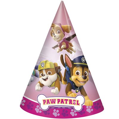 Paw Patrol Party Hats - Pink 8CT