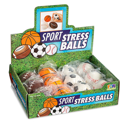 Stress Ball 12CT Assorted Sports