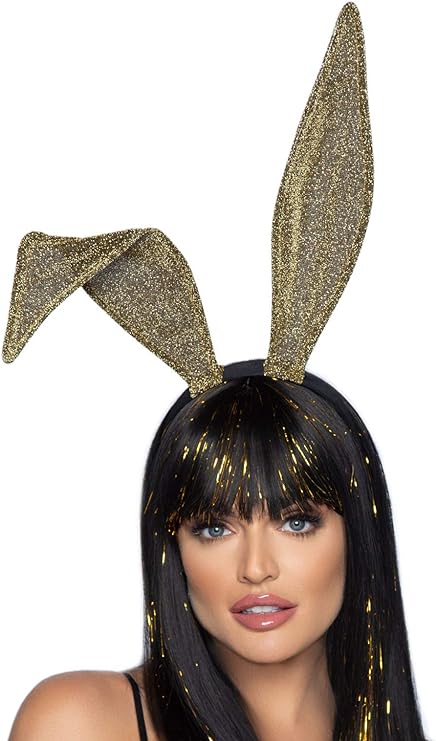 Bunny Ears Gold Glitter