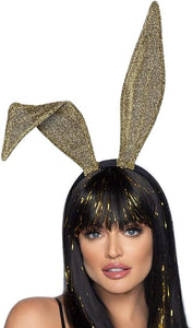 Bunny Ears Gold Glitter