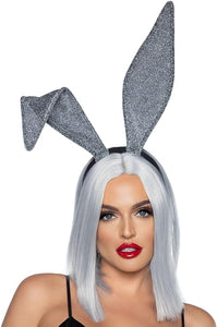 Bunny Ears Silver Glitter