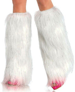 Leg Warmers Furry White Sparkle