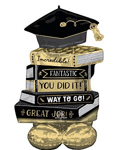 Grad Book Stack Airloonz Mylar Balloon