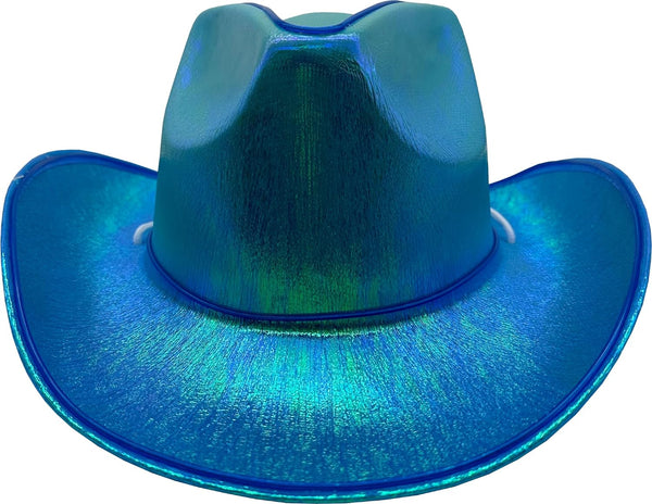 Neon Cowboy Hat With Party Wire Blue