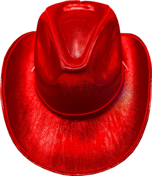 Neon Cowboy Hat With Party Wire Red
