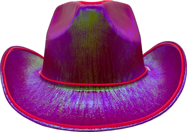 Neon Cowboy Hat With Party Wire Pink