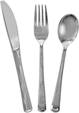 Silver Solid Assorted Plastic Cutlery