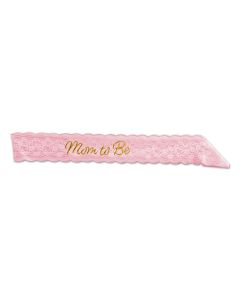 Sash Lace Mom To Be Pink