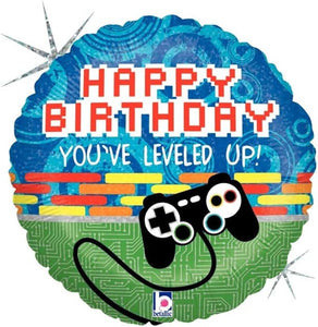 Balloon Mylar Level Up Bday 18"