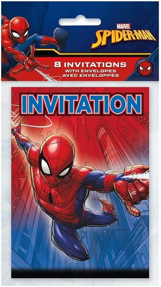 Spiderman Invitations 8CT