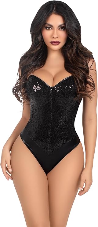 Sequin Body Suit - Black