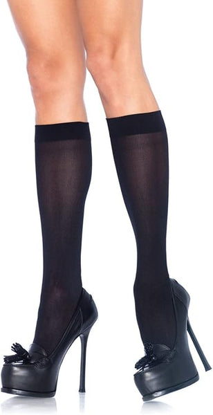 Black Opaque Knee Highs