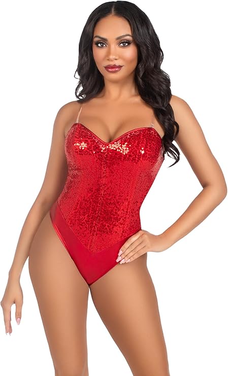 Sequin Body Suit - Red