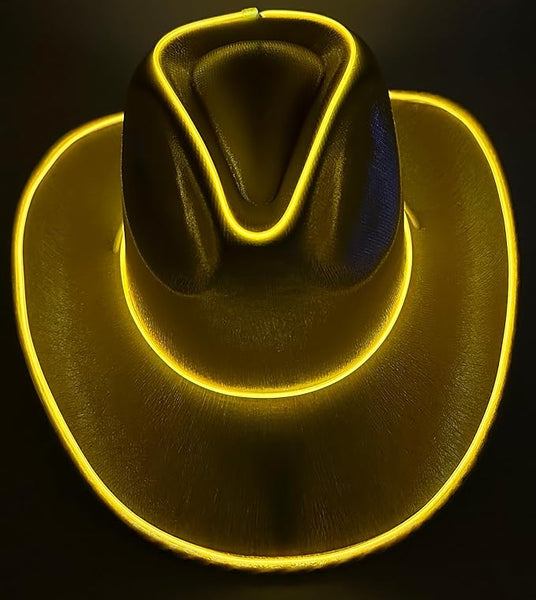 Neon Cowboy Hat With Party Wire Yellow