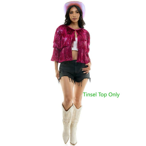 Jacket Tinsel Fringe - Pink