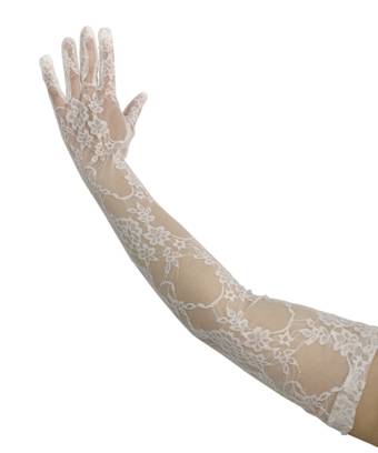 Gloves Long White Lace