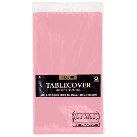 Rectangle Plastic Table Cover - New Pink - 54" X 108"