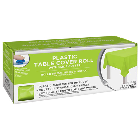 54" x 126' Boxed Plastic Table Roll - Kiwi