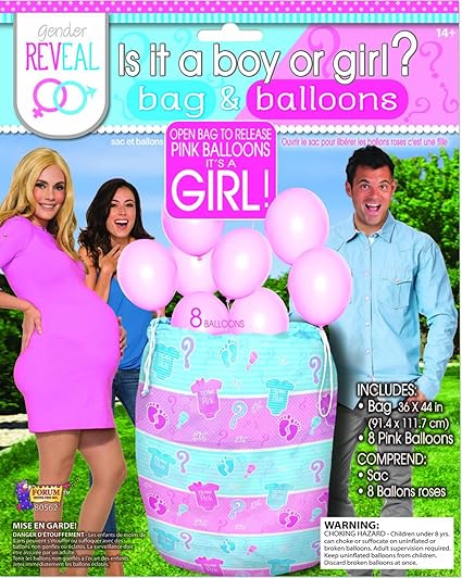 Gender Reveal Bag w/ Balloons - Girl