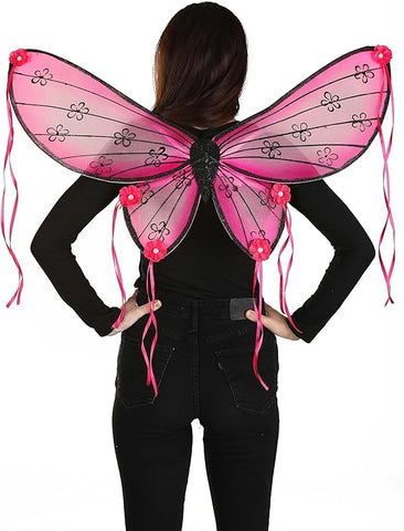 Wings Pink w/Black Flowers