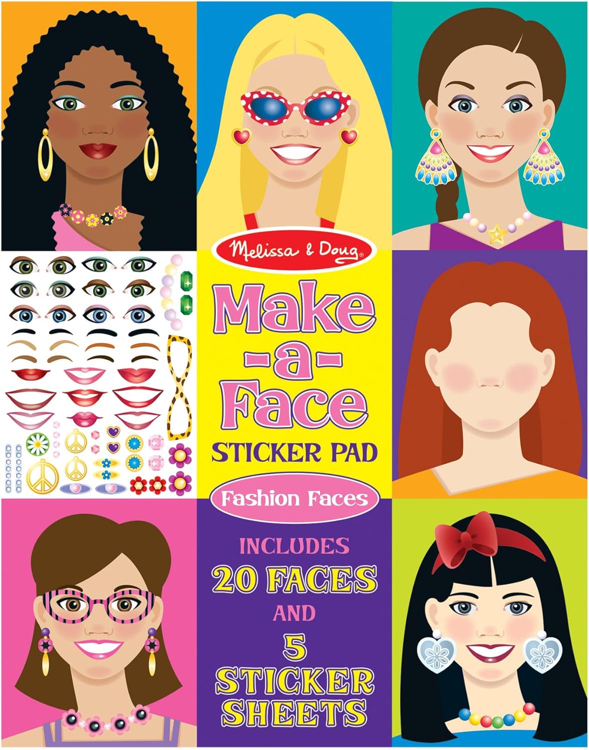 Sticker Pad Make A Face Fashion Faces