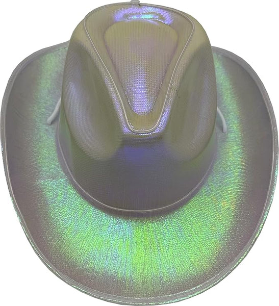 Neon Cowboy Hat With Party Wire White
