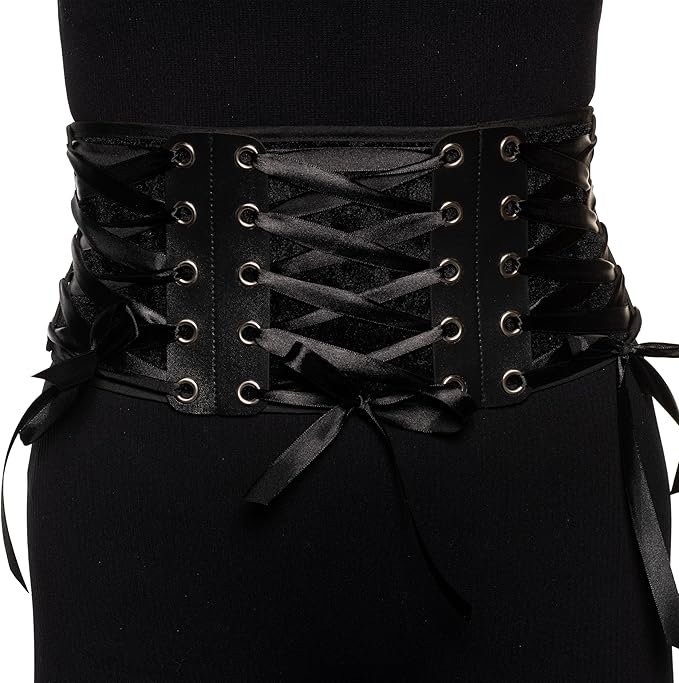 Black Waist Cincher - Faux Suede