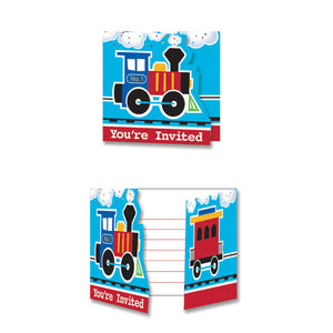 All Aboard Train Party Invitation Cards (8 ct)
