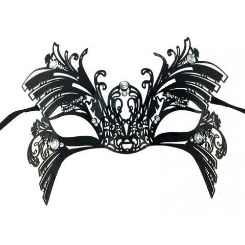 Mask Black Metal Filligree Butterfly