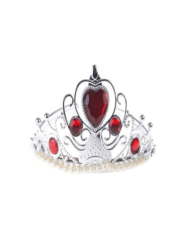 Tiara Plastic Silver w/ Red Gems