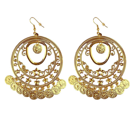 Earrings Coins Gypsy Gold