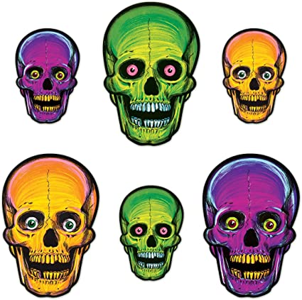 Vintage Nite-Glo Skull Cutouts