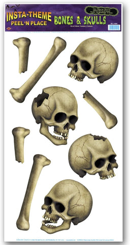 Skulls and Bones Peel 'N Place Clings