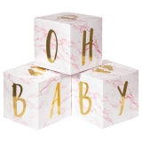 Centerpiece �Oh Baby� Blocks Pink Marble
