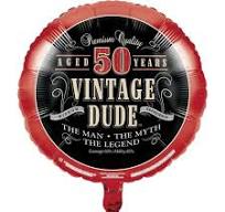 Balloon Mylar Vintage Dude 50 18"