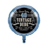 Balloon Mylar Vintage Dude 40 18"