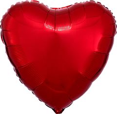 17" Metallic Red Heart Mylar Balloon