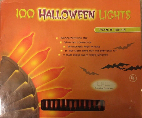 Lights Orange Halloween 100CT