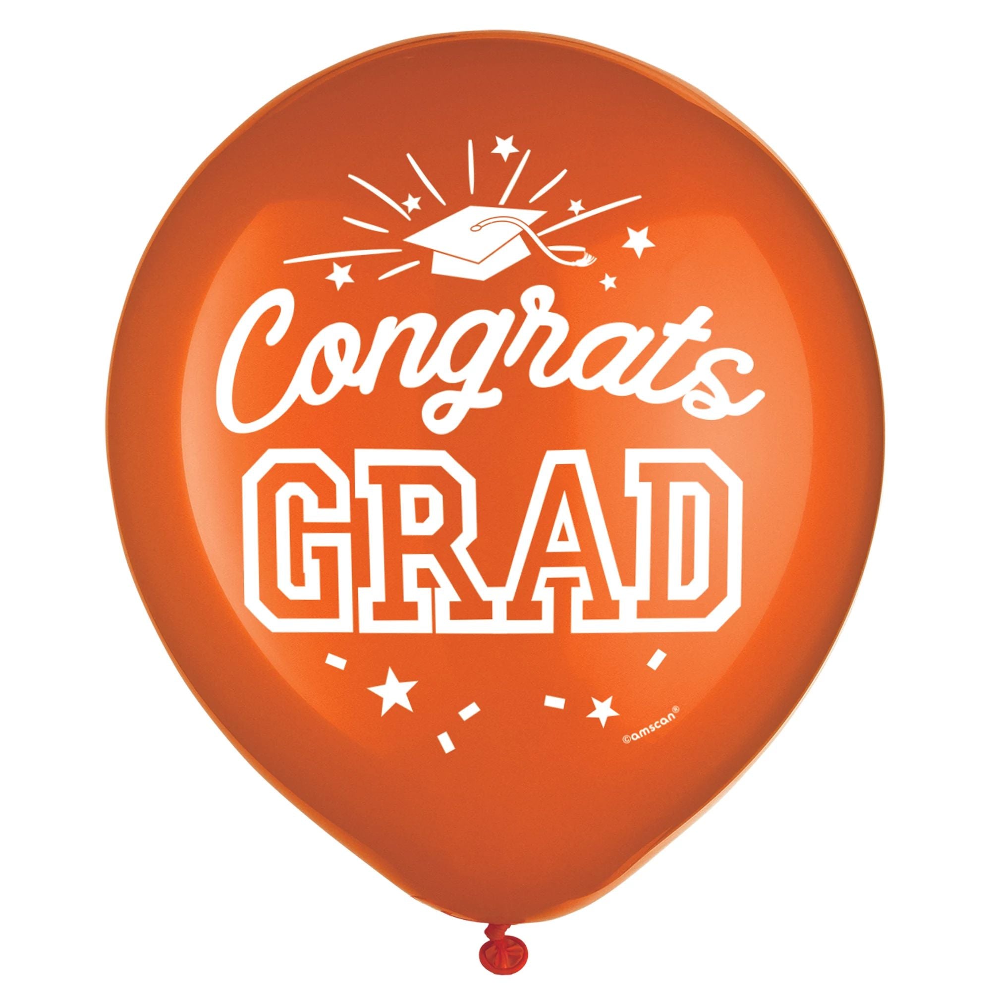 Grad Latex Balloons - Orange 15CT