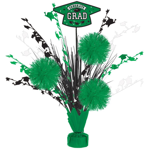 Grad Tinsel Burst Centerpiece -Green