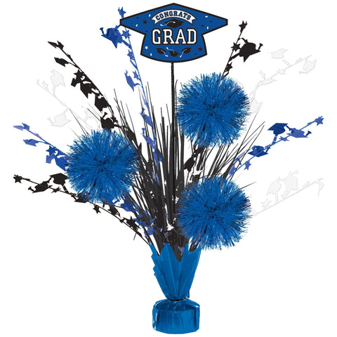 Grad Tinsel Burst Centerpiece -Blue