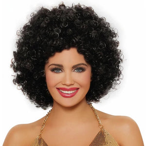 Wig Unisex Disco Afro Black