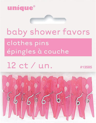 Clothes Pins Baby Shower Favors - Pink