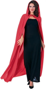 Cape Long Hooded Red