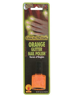 Nail Polish Orange Glitter Glow-In-Dark