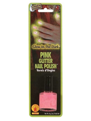 Nail Polish Pink Glitter Glow-In-Dark