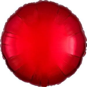 17" Metallic Red Round Mylar Balloon